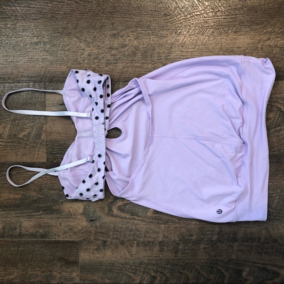 Lululemon Purple Polka Dot Cut Out Top - Picture 9 of 12